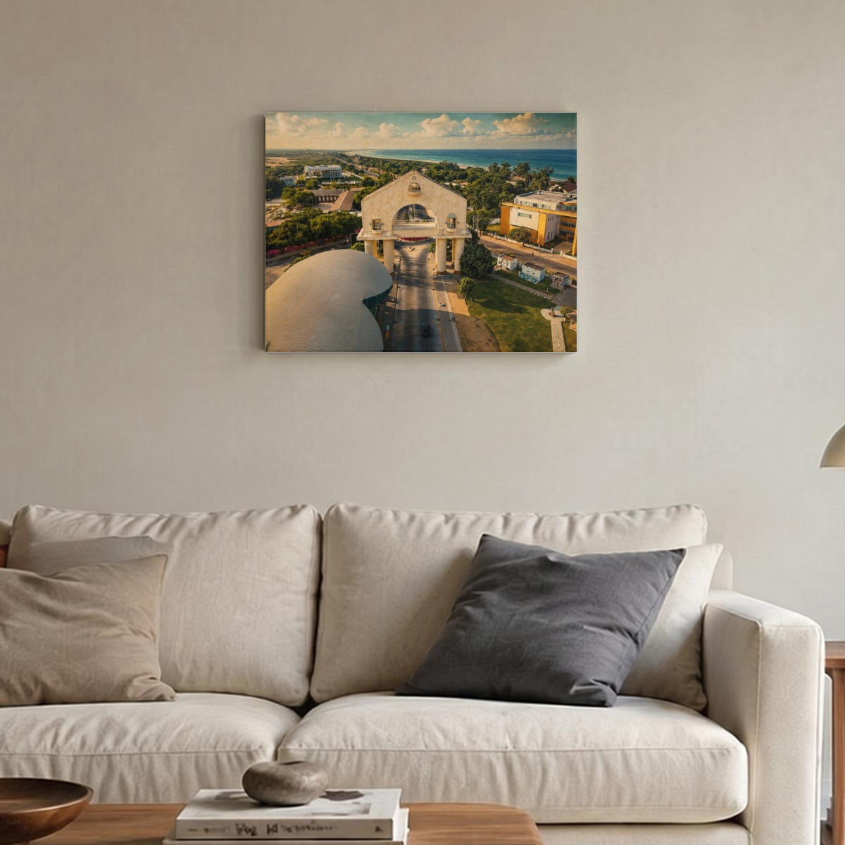 Banjul Arch Horizontal Framed Canvas Wall Art Printed in Canada