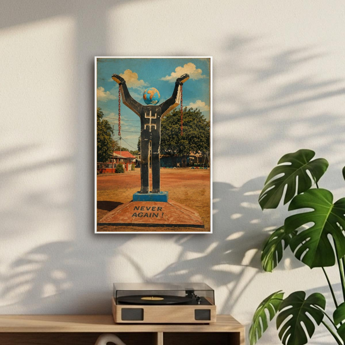 Never Again Mural Canvas With Frame Printed The USA|Vertical 2:3