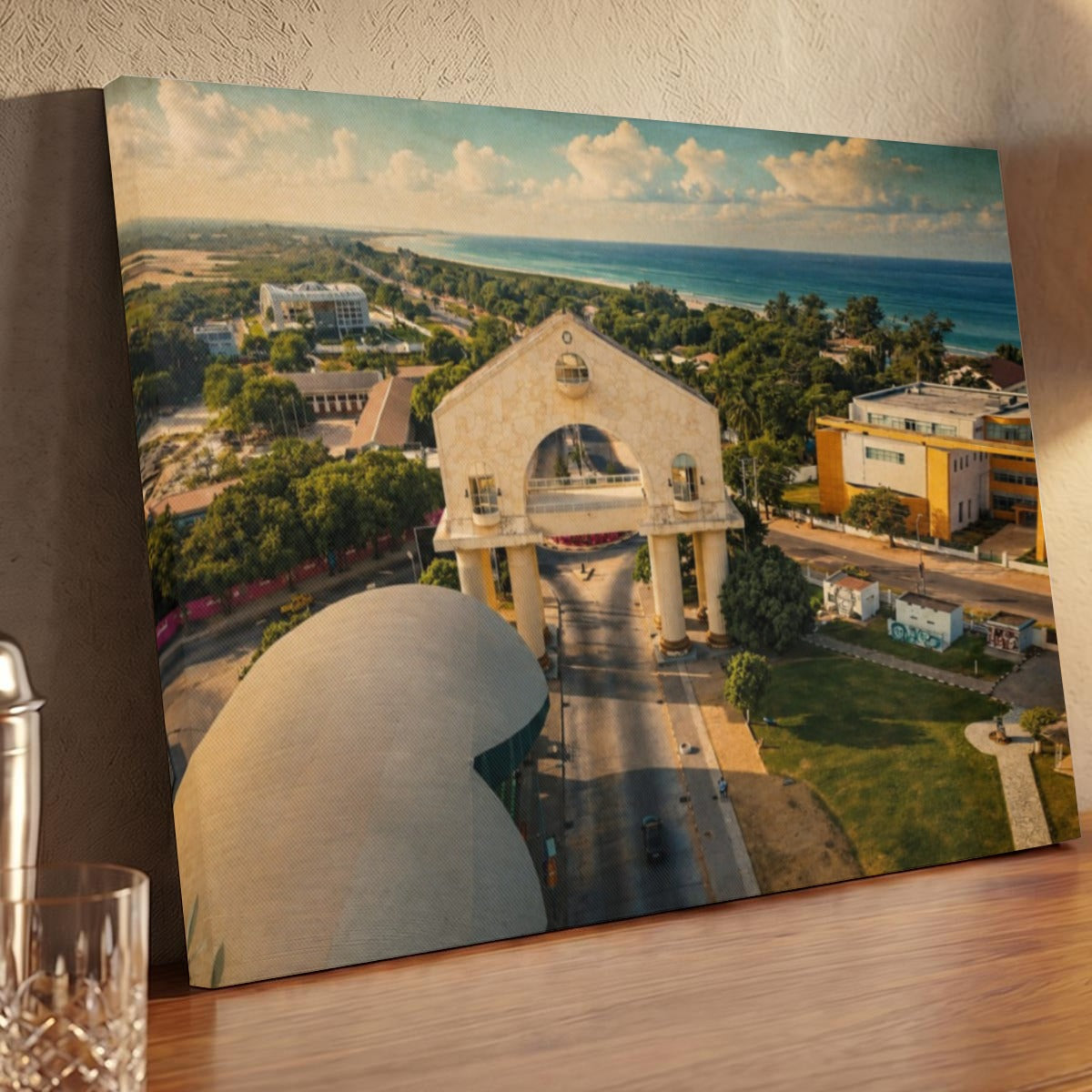 Banjul Arch Horizontal Framed Canvas Wall Art Printed in Canada