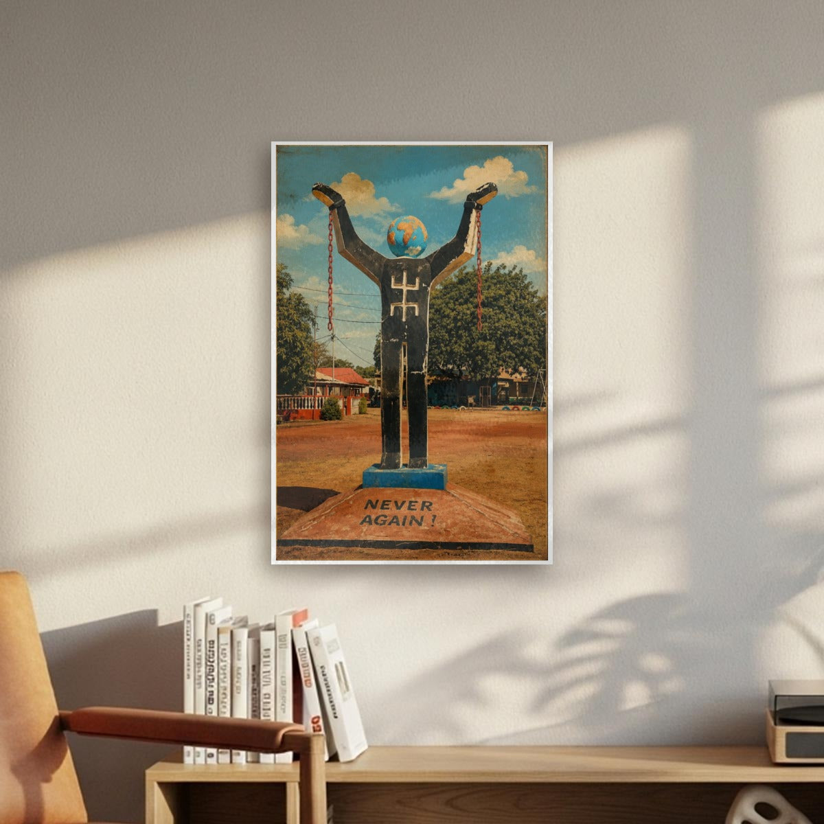 Never Again Mural Canvas With Frame Printed The USA|Vertical 2:3